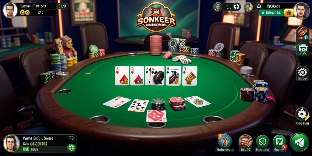 Tampilan gameplay seru dari game Poker 3178 yang mendebarkan.