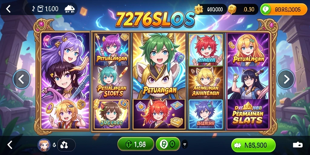 Tampilan gameplay Anime yang menakjubkan dalam 7276SLOTS.