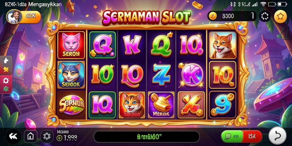 Tampilan utama gameplay slot 8ZK yang menarik dan penuh warna.