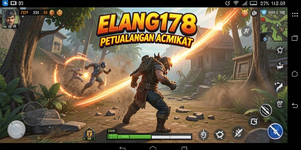 Tangkapan layar menunjukkan aksi mendebarkan dalam gameplay ELANG178.