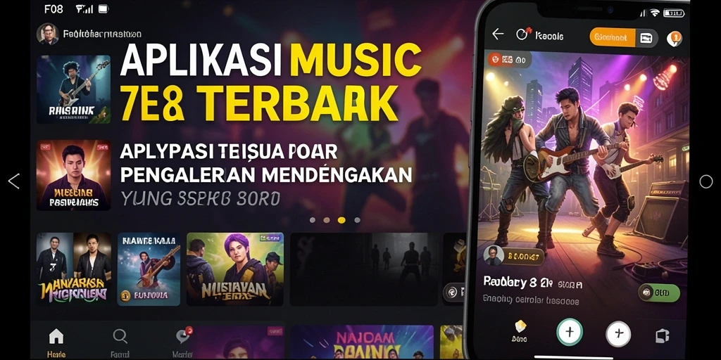 Screenshot menampilkan gameplay interaktif F08 dengan musik yang menghibur.
