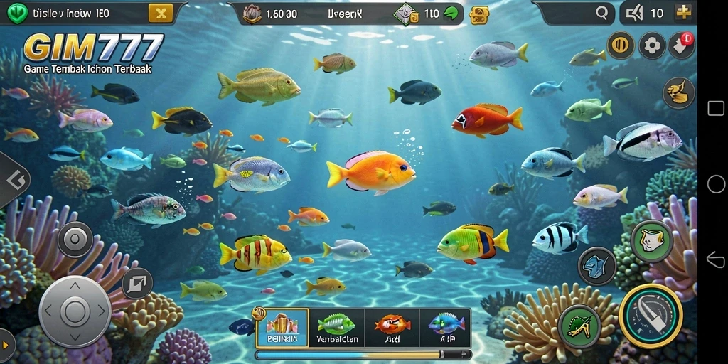 Gameplay seru saat menembak ikan di lautan.