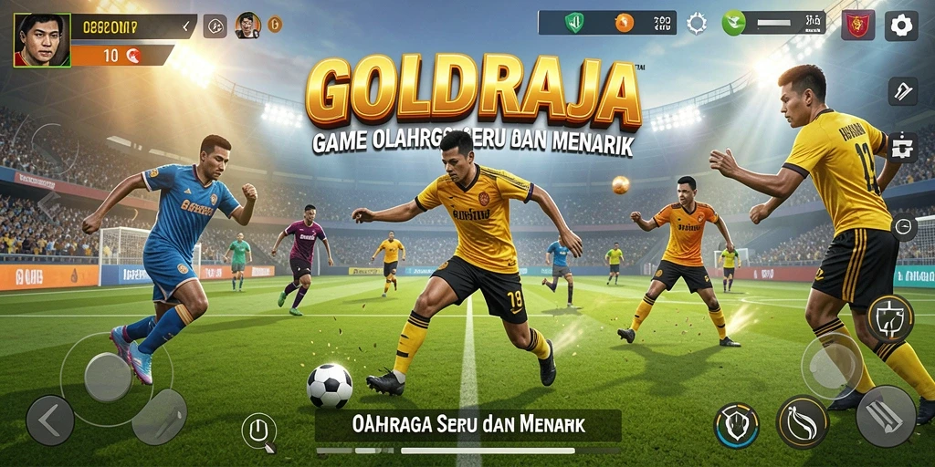 Screenshot utama GOLDRAJA menampilkan sesi gameplay olahraga yang intens.