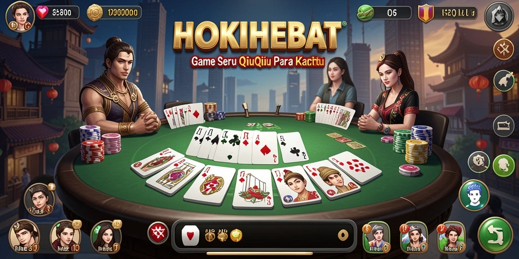 Tampilan gameplay menarik dari HOKIHEBAT dalam permainan QiuQiu.