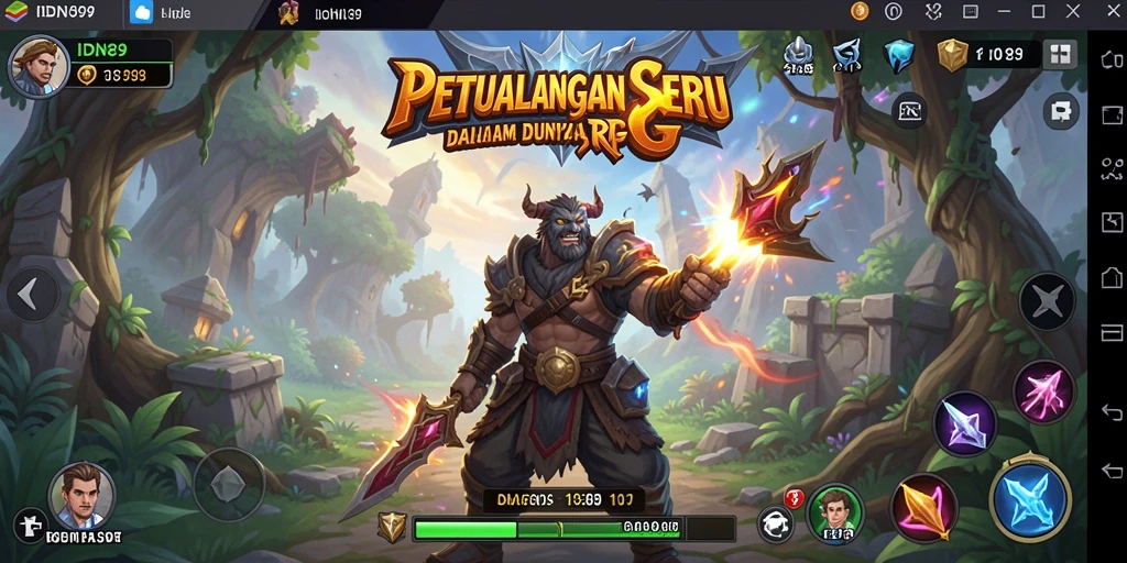 Tampilan menarik dari gameplay RPG yang mendebarkan di IDN89.