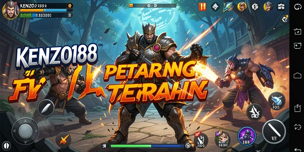 Screenshot KENZO188 menampilkan pertarungan seru dengan efek visual memukau.