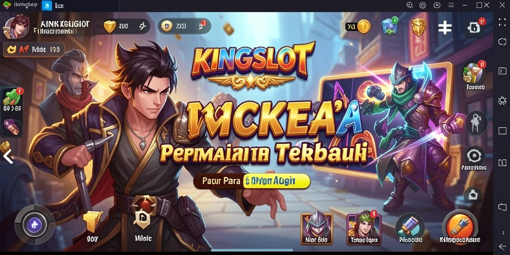 Screenshot KINGSLOT menampilkan aksi strategis dalam gameplay yang intens.