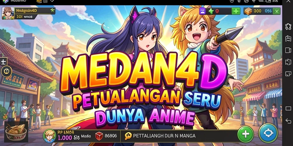 Tampilan gameplay MEDAN4D yang menakjubkan dengan karakter anime.