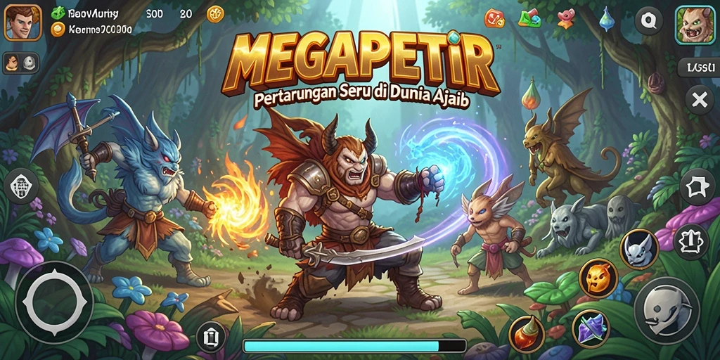 Tampilan gameplay seru di MEGAPETIR dengan aksi bertarung yang mendebarkan.
