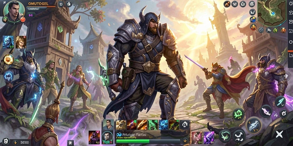 Tangkapan layar menampilkan aksi seru dalam gameplay MMORPG OMUTOGEL.