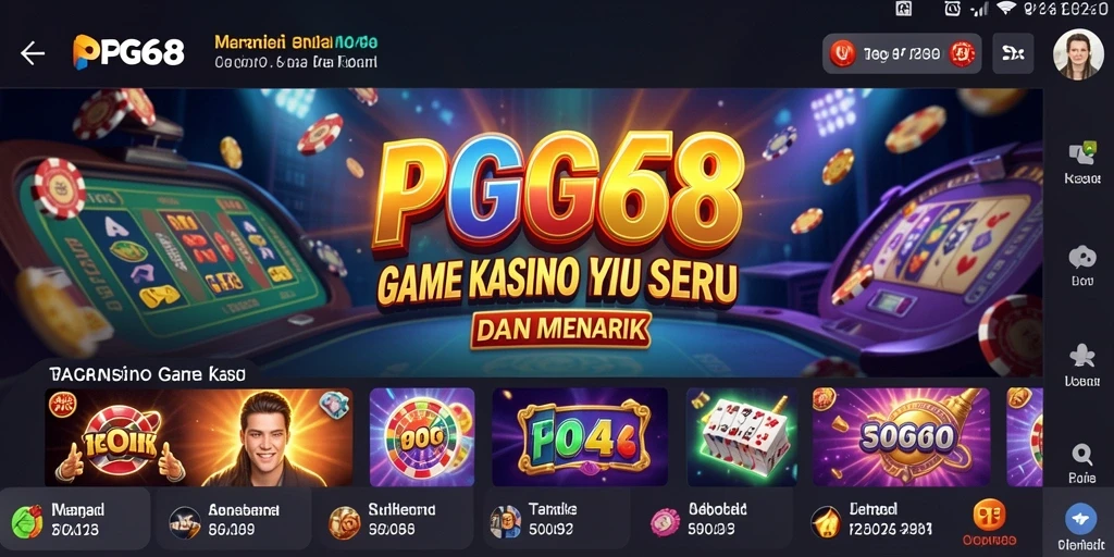 Tampilan gameplay seru di PGG68 dengan berbagai pilihan permainan Kasino.