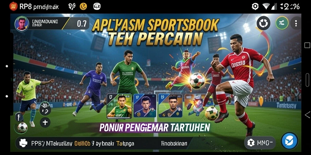 Tampilan menarik dari gameplay di aplikasi RP8 sportsbook.