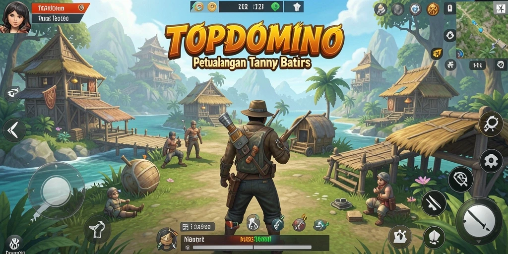 Gameplay khas TOPDOMINO di dunia terbuka yang luas.