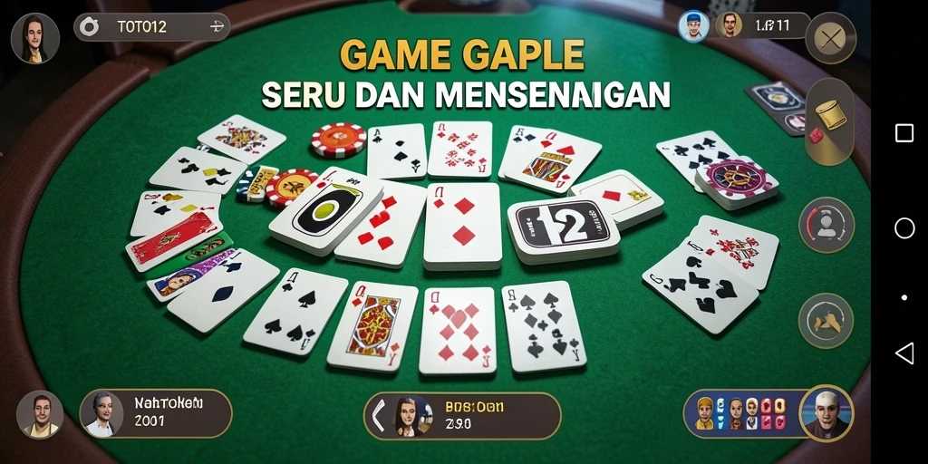 Gameplay seru TOTO12 dengan teman-teman di permainan Gaple.