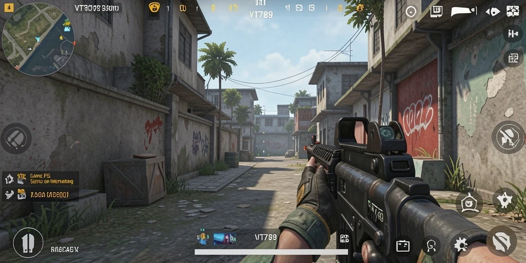Tampilan gameplay seru di VT789 dengan aksi tembak-menembak intens.