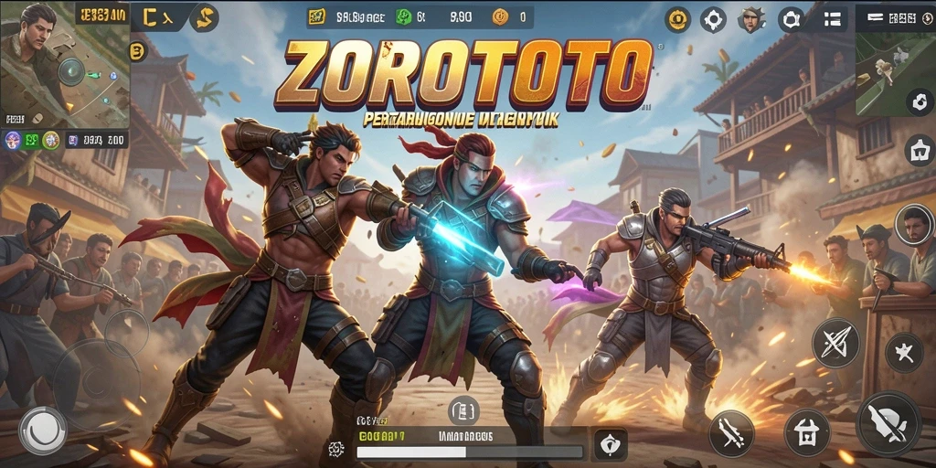 Tampilan gameplay seru dari ZOROTOTO dalam Battle Royale.