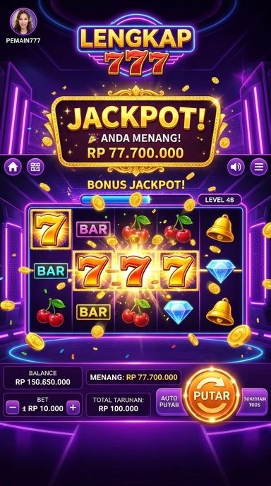 Tampilan aplikasi lengkap777 yang intuitif dan menarik.